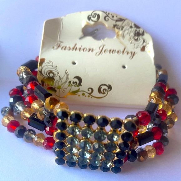 Beaded rhinestone stretch bracelet - Picture 1 of 7